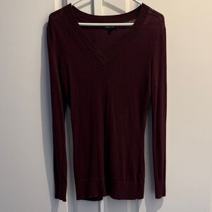 Kenneth Cole Women's Burgundy V-Neck Lightweight Sweater, Size XS